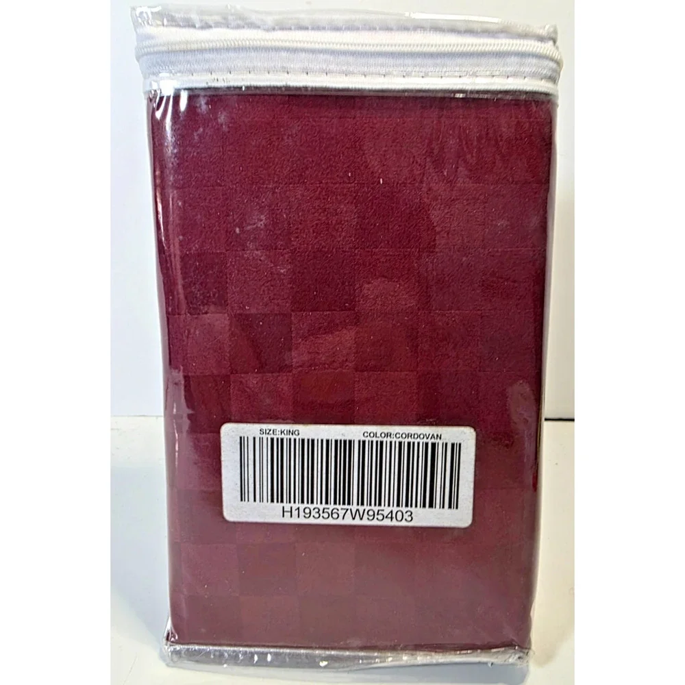 QVC Northern Nights Set of King Pillowcases Wine Burgandy Cordovan 100% Cotton